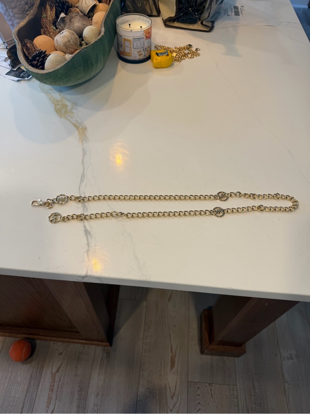Michael Kors Gold Chain Link Belt Double Strand